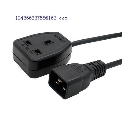 IEC C20 Male plug to UK 13A Female Socket BS1363