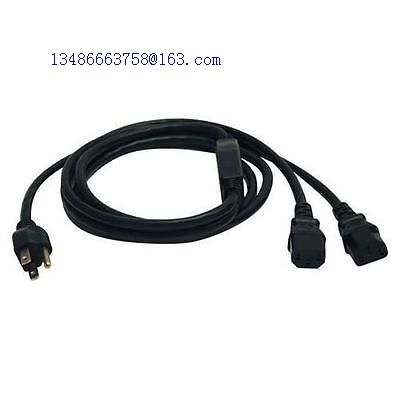 Universal AC Power Cord Splitter NEMA 5-15P to 2x IEC C13