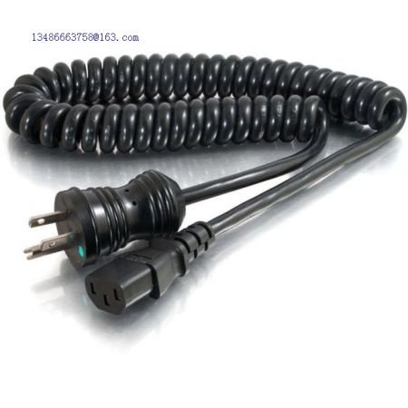 Coiled Hospital Grade Power Cord Nema 5-15P To Iec320C13