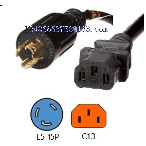 L5-15P to C13 Power Cords  Rated 15 Amps  125V 14/3 SJT