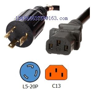 L5-20P to C13 Power Cords  14/3 SJT Cable 15A 125V