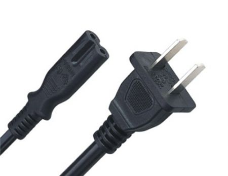 NEMA 1-15P USA two prong power cord plug with UL and CSA certification