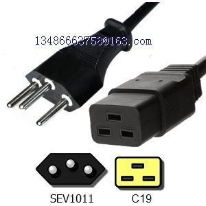 SEV1011 to C19 Power Cords Switzerland  Plug