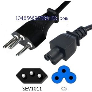 SEV1011 to C5 Power Cords Switzerland Plug