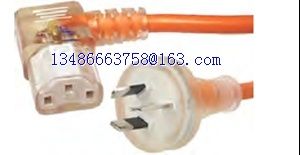 Medical Grade Colour Orange Power Lead with Right-Angle Plug