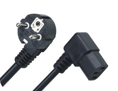 IEC C 13 right angle power cord receptacle with all European country approvals including VDE