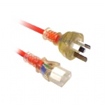 2m Orange Medical Power Cable 3 PIN AU Male to C13 Female