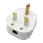 Power Connector UK Mains Rewireable Male Plug 13 amp 250 volt White