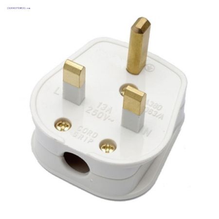 Power Connector UK Mains Rewireable Male Plug 13 amp 250 volt White