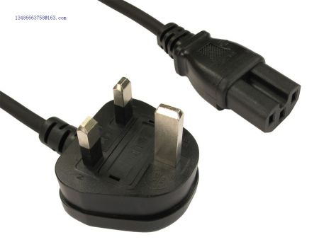 Power Cable UK Mains Fused Plug to IEC C15 Female Socket 13 Amp