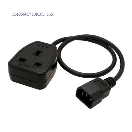 UPS UK 13A Single Trail Female Socket to IEC C14 Male Plug