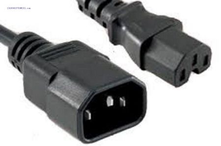 Power Extension Cable IEC C14 Male Plug to IEC C15 Female Socket