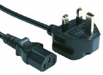 Power Cable UK Mains Fused Plug to IEC C13 Female Socket 5 Amp 1m