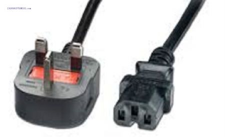 UK Mains Fused Plug to IEC C15 Female Socket 13A 3 amp  2 metres