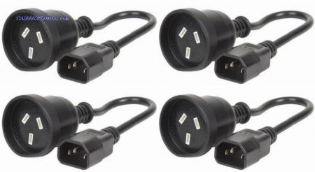 UPS to PC IEC C14 to 3-Pin Aus Power Cable Cord Short 10A Lead 25cm