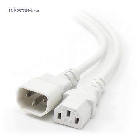 IEC C13 to IEC C14 Computer Power Extension Cord WHITE