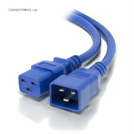 IEC C19 to IEC C20 Power Extension Blue