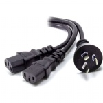Australia 3 Pin Mains Plug to 2 X IEC C13 Y Splitter Cable