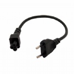 Travel Power Cord Europe 2pin to IEC C5 3pin Power Cord for Notebook