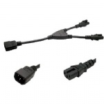 IEC 320 C14 Male to 2xC15  Female Y splitter Power adapter cable