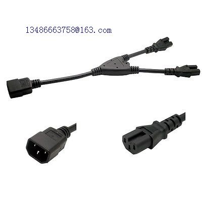 IEC 320 C14 Male to 2xC15  Female Y splitter Power adapter cable