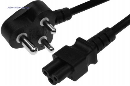 South Africa and India 3 pin plug to IEC C5 Power Cord