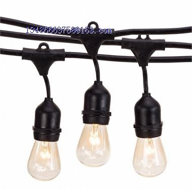 Outdoor Garden String Lights Hanging 48 Feet S14 Bulbs Weatherproof Light