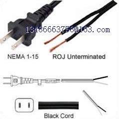 AC Power Cord NEMA 1-15 Plug to ROJ SPT-2