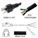 NEMA 5-15 Plug to ROJ 10a/125v 18/3 SJT