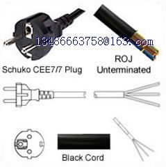 AC Power Cord Schuko Plug to ROJ H05VV-F3G1.0