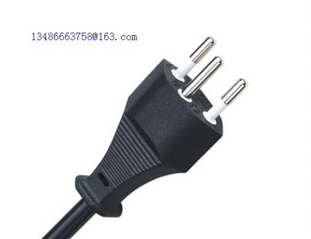 Swiss three prong power cord plug with ESTI