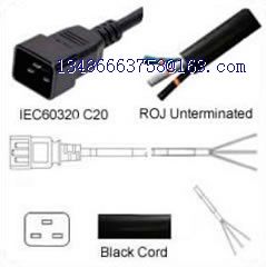 AC Power Cord IEC 60320 C20 Plug to ROJ