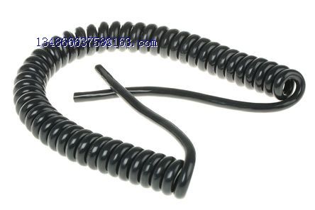 Black Coiled Curly Mains Cable 13 Amp 3 Core 1.25mm Cable