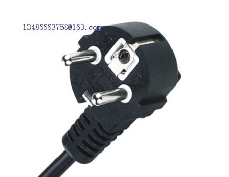 Korea three prong right angle power cord plug