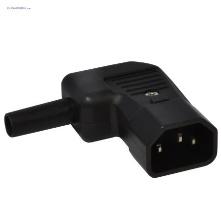 90 Degree Bend IEC C14 'Kettle' Lead Connector Plug Right Angle Re-wireable Male