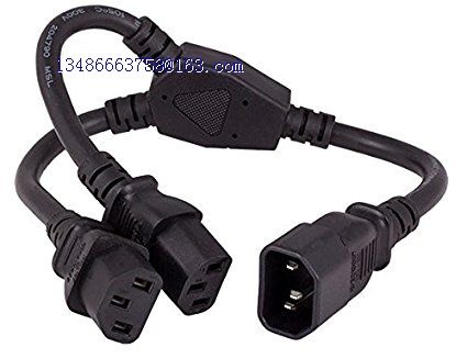 Power Extension Cord Splitter Cable 16 AWG IEC320 C14 to IEC320 C13 x 2