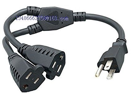 Cable Leader Power Cord Splitter Cable For 2 NEMA 5-15R to 1 NEMA 5-15P