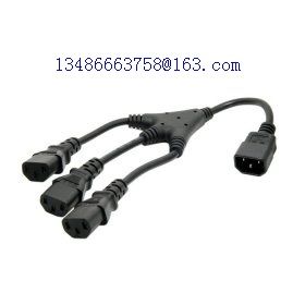 IEC C14 Male to 3 Three C13 Female Y Type Splitter Extension Cable