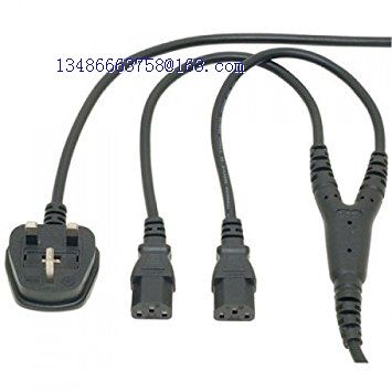 UK Plug to 2 x IEC Kettle Lead Power Cable Splitter