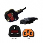 AC Power Cord UK BS1363 to C15