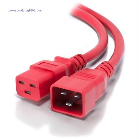 IEC C19 to IEC C20 Power Extension Cable Male to Female Cable Red