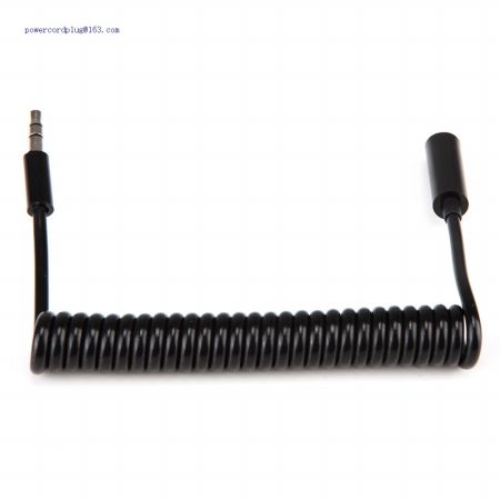 Audio Coiled Spiral Cable Cord Connecter Stereo 3.5mm