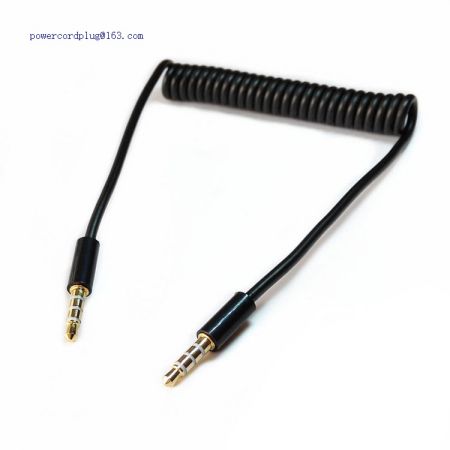 Coiled 3.5mm Audio Aux Lead Cable For iPod  iPhone Car Stereo Connection