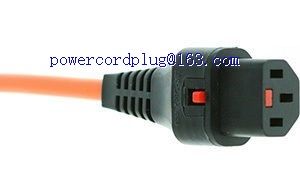 Cables UK IEC C14 to IEC C13 Lock Locking Cable Extension Lead Mains Power Cable Lead Orange 4 metres