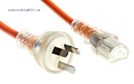 2m Orange Medical IEC C13 to 3-Pin Main Power Cord