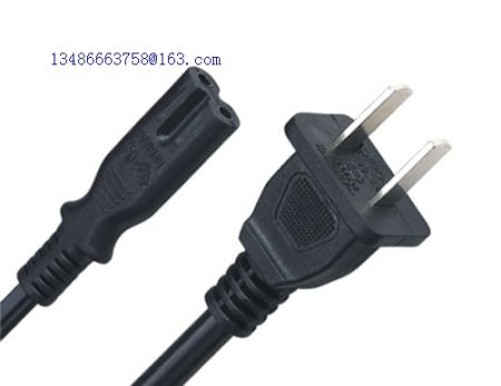 China CCC certified two prong molded power cord plug