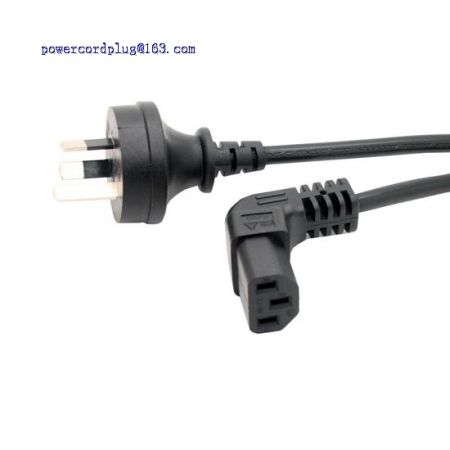 SAA Australia 3Pin to IEC 320 C13 UP Angled Power Cord for LCD LED Wall Mount