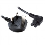 Power Cord UK Plug to Right Angle C5 Clover Leaf Lead Cable