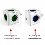 Power Cube Socket EU Plug Adapter Power Extension Adapter Multi Switched Sockets