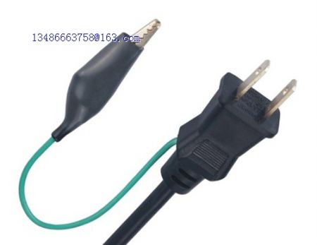 PSE certified Japan 2 prong power cord plug with ground strap